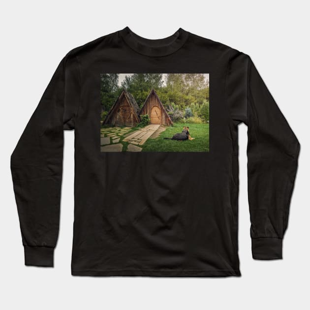 Loyal guardian dog Long Sleeve T-Shirt by psychoshadow